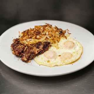 Corned Beef Hash & Three Eggs